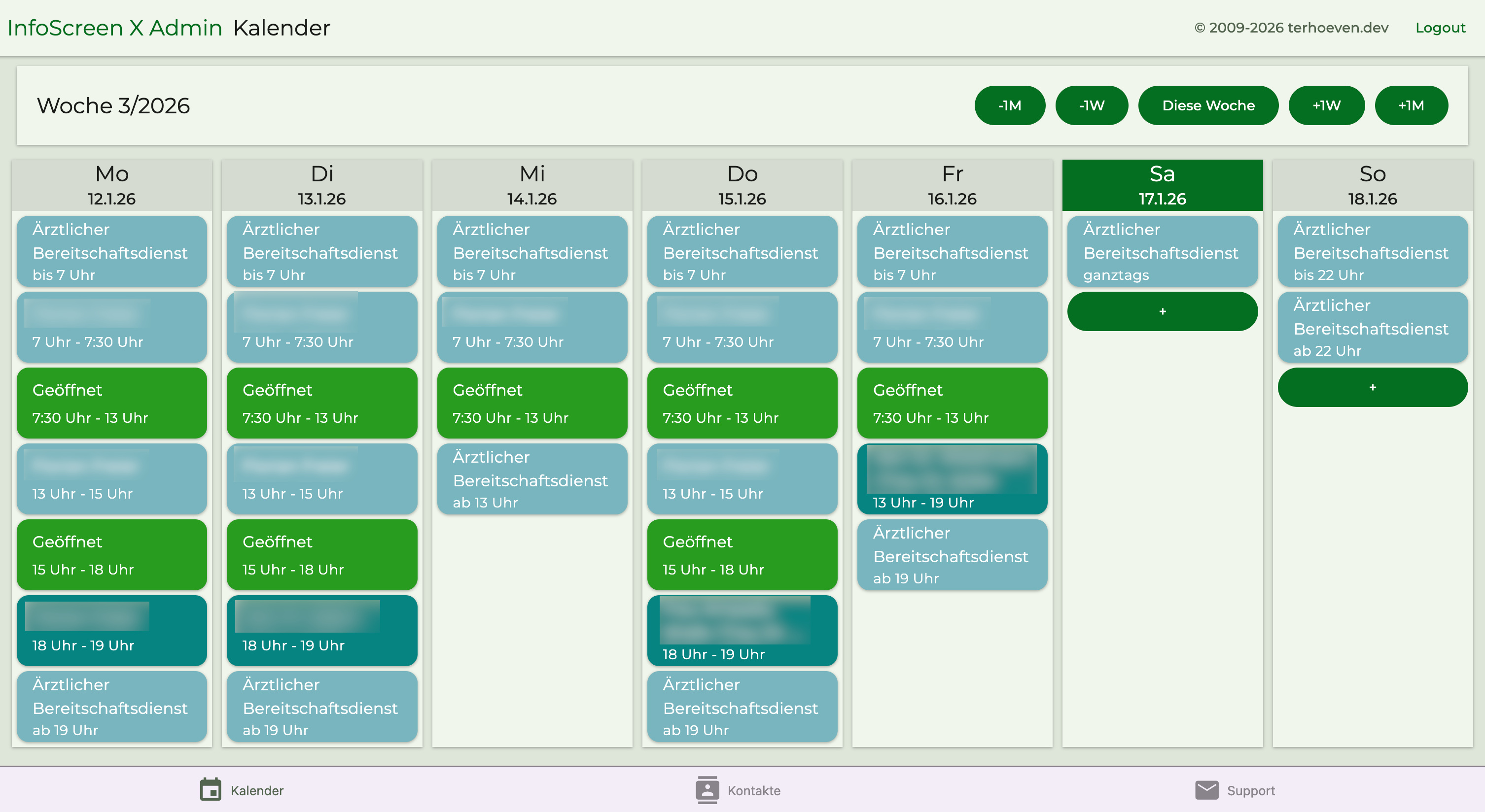 InfoScreen X Admin Interface